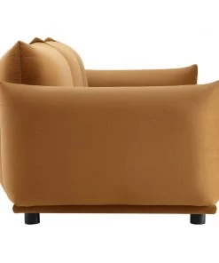 Modway Copious Performance Velvet Sofa Cognac