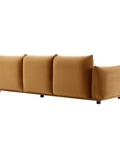 Modway Copious Performance Velvet Sofa Cognac