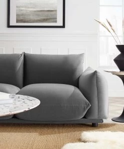 Modway Copious Performance Velvet Sofa Gray