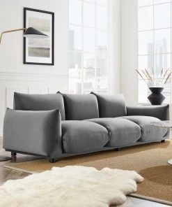 Modway Copious Performance Velvet Sofa Gray