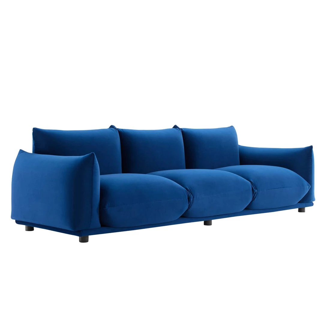 Modway Copious Performance Velvet Sofa Navy 1 Modway Copious Performance Velvet Sofa Navy