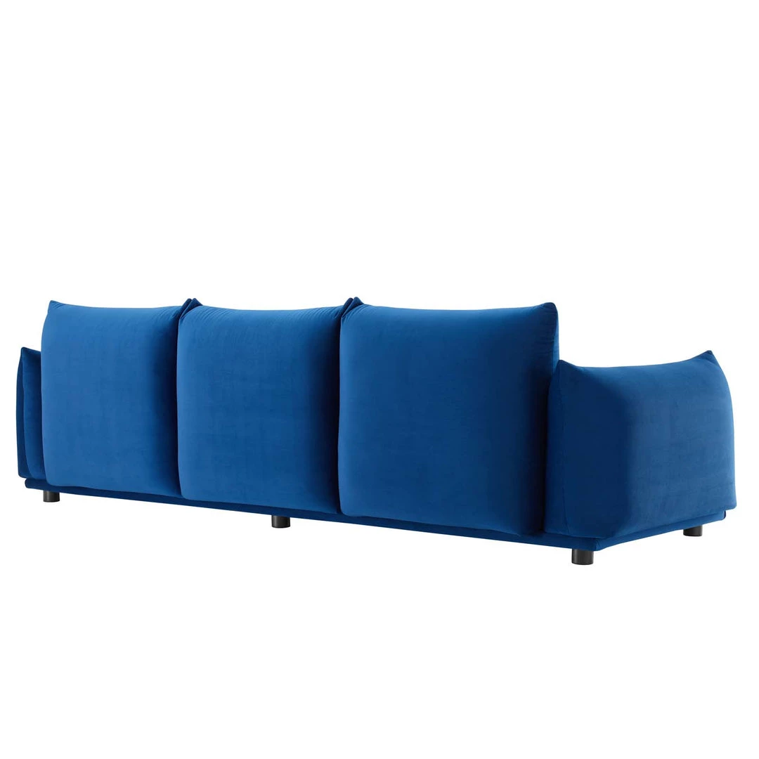 Modway Copious Performance Velvet Sofa Navy 3 Modway Copious Performance Velvet Sofa Navy