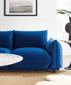 Modway Copious Performance Velvet Sofa Navy 12 Modway Copious Performance Velvet Sofa Navy