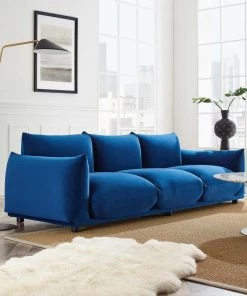 Modway Copious Performance Velvet Sofa Navy 13 Modway Copious Performance Velvet Sofa Navy