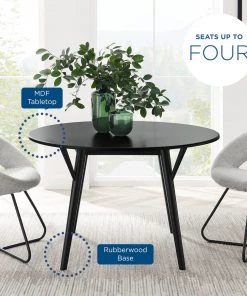 Modway Dining Tables Gallant 47" Dining Table Black Black 11 Modway Dining Tables Gallant 47