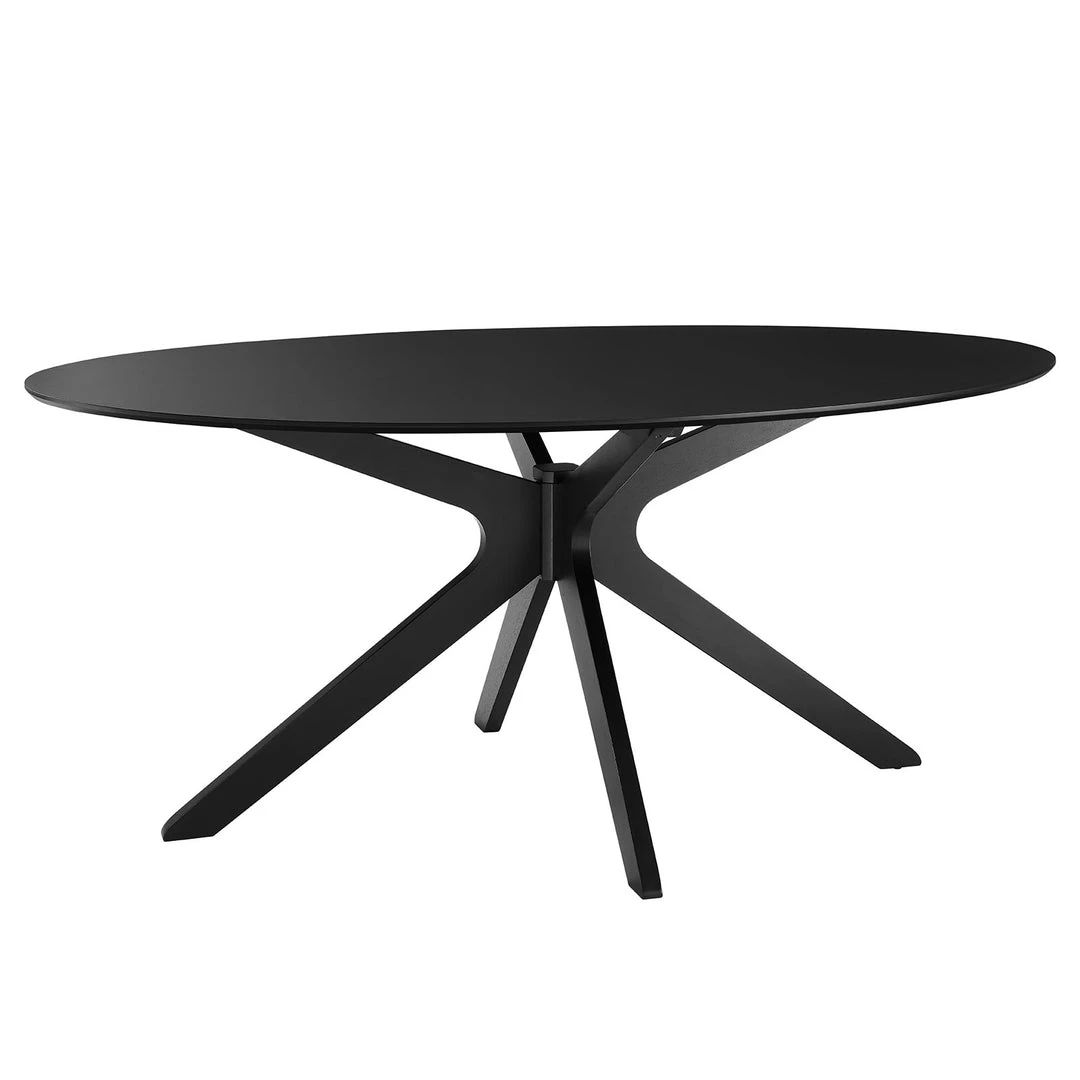 Modway Traverse 71" Oval Dining Table Black Black 1 Modway Traverse 71" Oval Dining Table Black Black