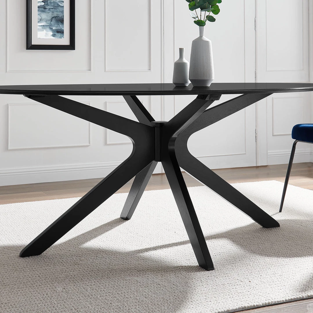 Modway Traverse 71" Oval Dining Table Black Black 5 Modway Traverse 71" Oval Dining Table Black Black