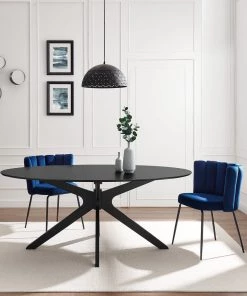 Modway Traverse 71" Oval Dining Table Black Black 11 Modway Traverse 71