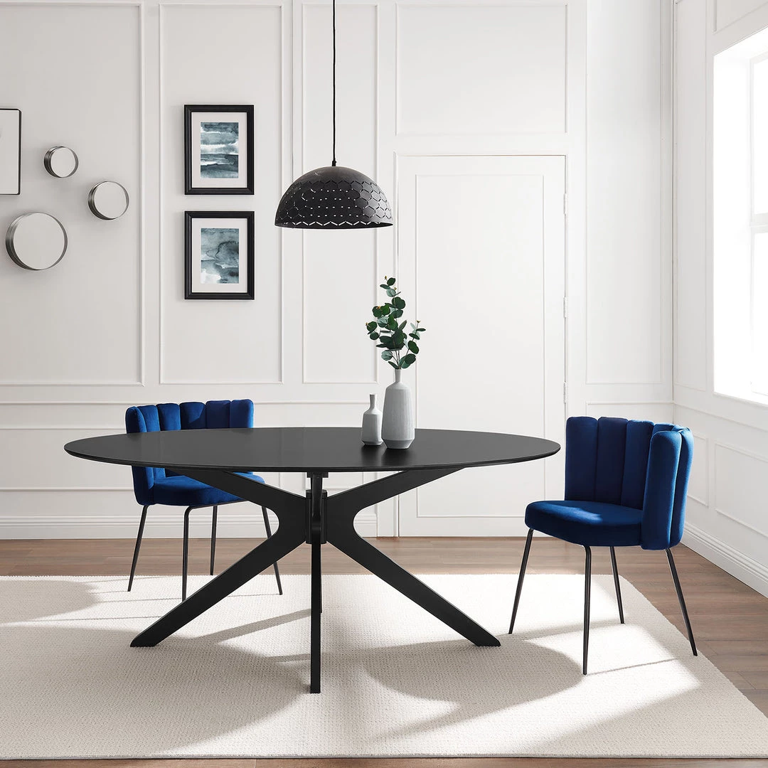 Modway Traverse 71" Oval Dining Table Black Black 6 Modway Traverse 71" Oval Dining Table Black Black