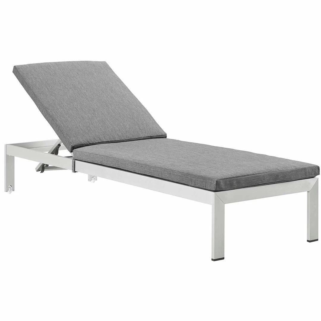 Modway Shore Outdoor Patio Aluminum Chaise With Cushions Silver Gray Lounge Chair Outdoor 6 Modway Shore Outdoor Patio Aluminum Chaise With Cushions Silver Gray Lounge Chair Outdoor