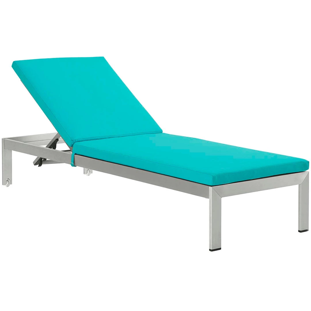 Modway Shore Outdoor Patio Aluminum Chaise With Cushions Silver Turquoise Lounge Chair Outdoor 6 Modway Shore Outdoor Patio Aluminum Chaise With Cushions Silver Turquoise Lounge Chair Outdoor