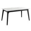 Modway Juxtapose 63" Rectangular Performance Artificial Marble Dining Table Black White Dining Tables