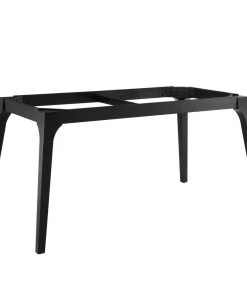 Modway Juxtapose 63" Rectangular Performance Artificial Marble Dining Table Black White Dining Tables
