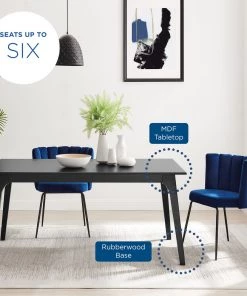 Modway Dining Tables Juxtapose 63" Dining Table Black Black 11 Modway Dining Tables Juxtapose 63