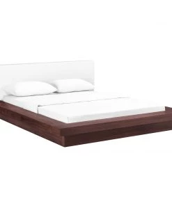 Modway Freja Queen Vinyl Platform Bed Walnut White