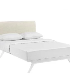 Modway Tracy Queen Bed White Beige