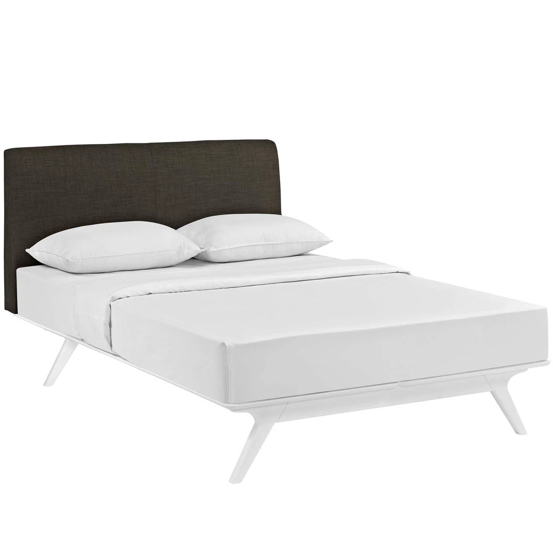 Modway Tracy Queen Bed White Brown 6 Modway Tracy Queen Bed White Brown