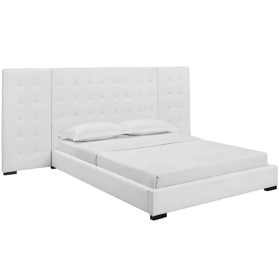 Modway Beds Sierra Queen Upholstered Fabric Platform Bed White 7 Modway Beds Sierra Queen Upholstered Fabric Platform Bed White