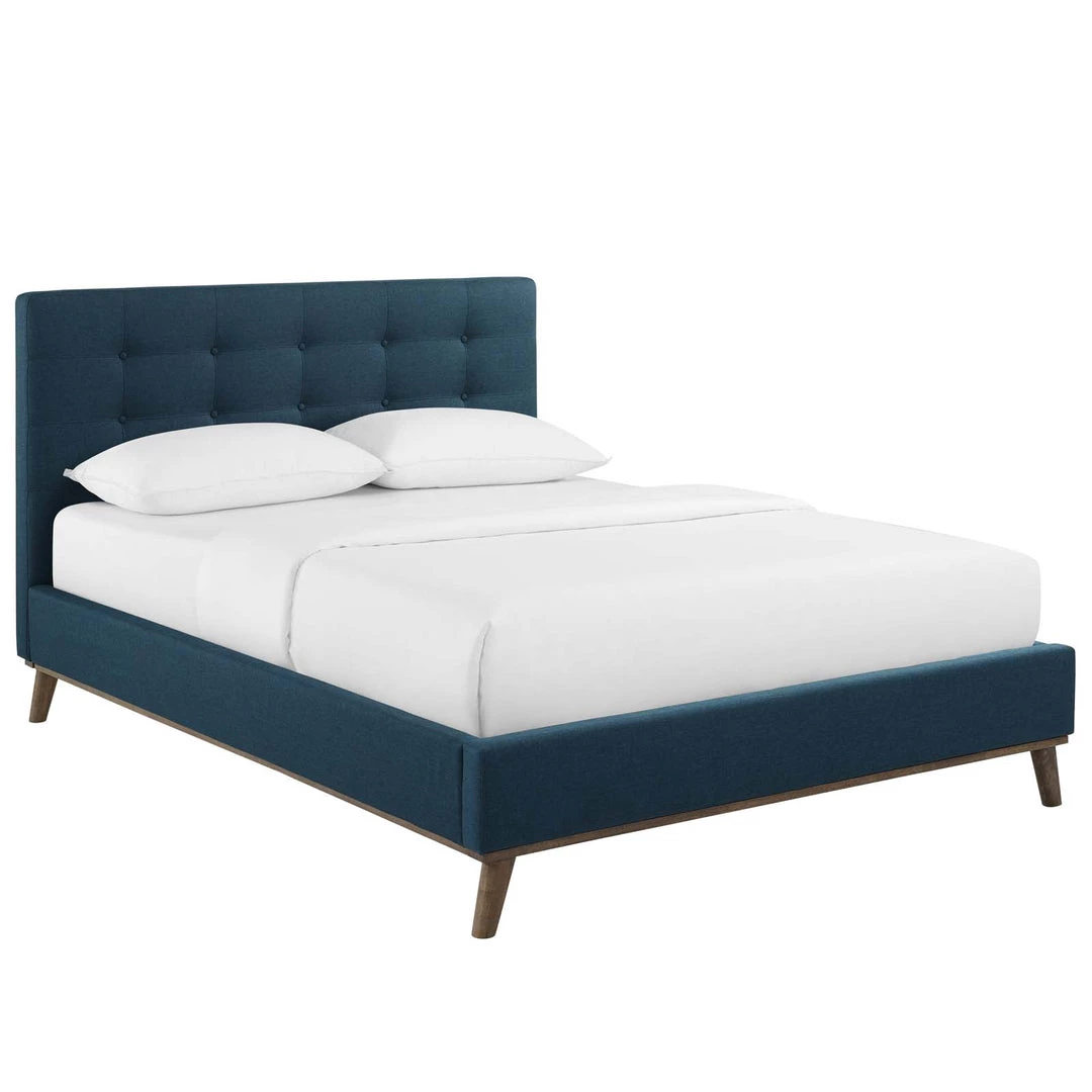 Modway McKenzie Queen Biscuit Tufted Upholstered Fabric Platform Bed Blue Beds 8 Modway McKenzie Queen Biscuit Tufted Upholstered Fabric Platform Bed Blue Beds