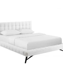 Modway Julia Queen Biscuit Tufted Performance Velvet Platform Bed White Beds 15 Modway Julia Queen Biscuit Tufted Performance Velvet Platform Bed White Beds