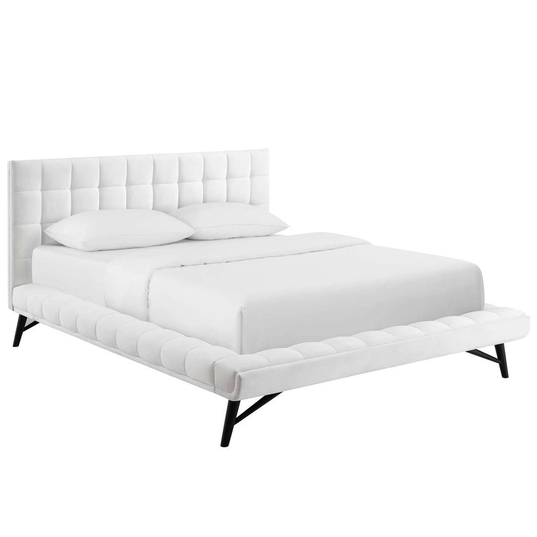 Modway Julia Queen Biscuit Tufted Performance Velvet Platform Bed White Beds 8 Modway Julia Queen Biscuit Tufted Performance Velvet Platform Bed White Beds