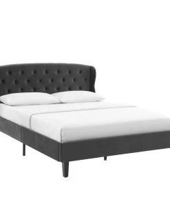 Modway Penelope Tufted Wingback Queen Performance Velvet Platform Bed Charcoal 17 Modway Penelope Tufted Wingback Queen Performance Velvet Platform Bed Charcoal