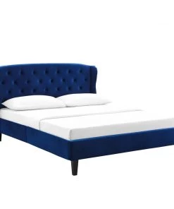 Modway Penelope Tufted Wingback Queen Performance Velvet Platform Bed Navy Beds 17 Modway Penelope Tufted Wingback Queen Performance Velvet Platform Bed Navy Beds