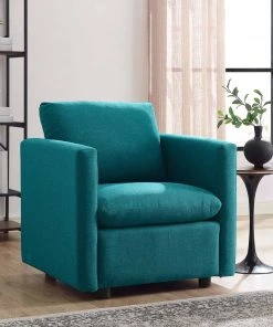Modway Activate Upholstered Fabric Armchair Teal 14 Modway Activate Upholstered Fabric Armchair Teal