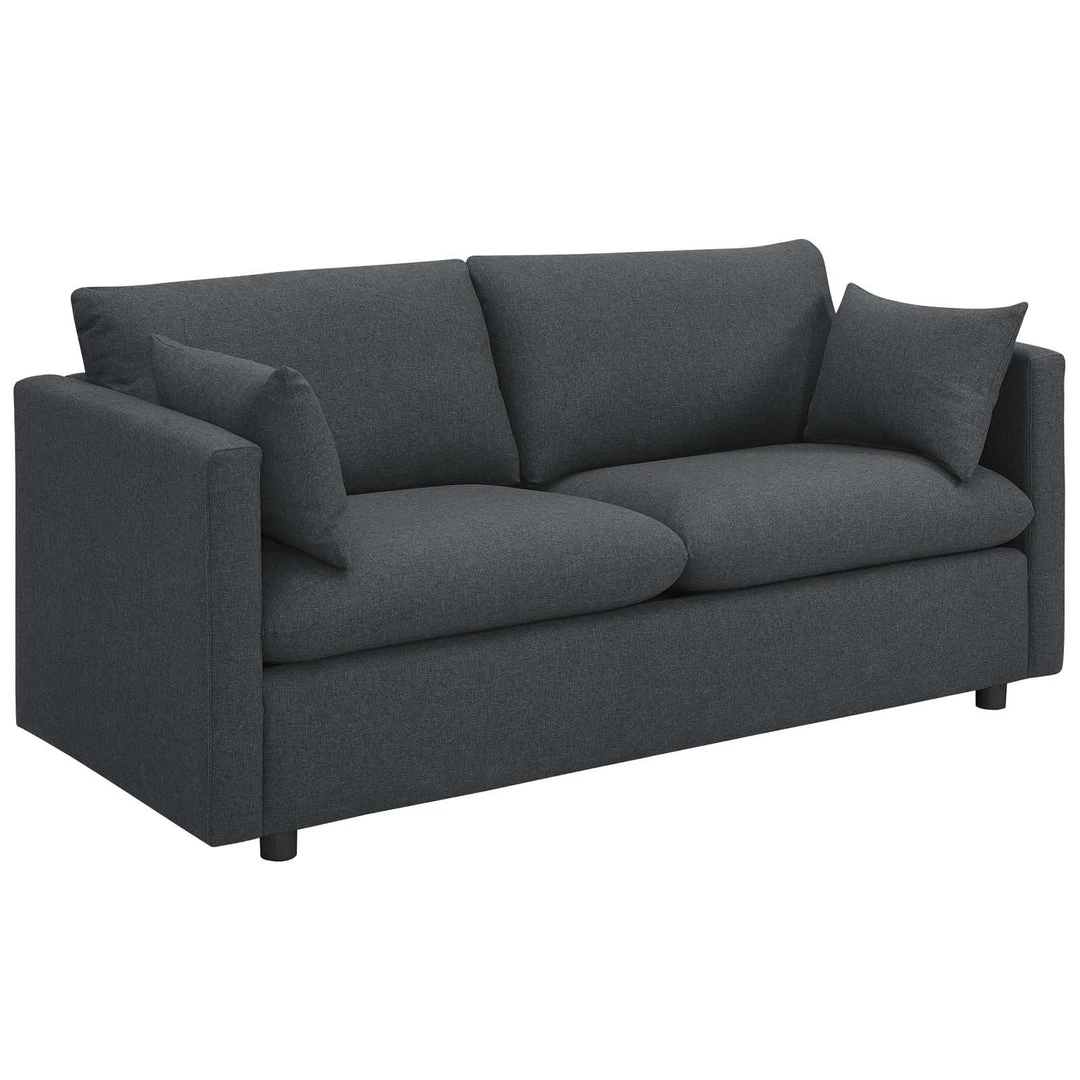Modway Activate Upholstered Fabric Sofa Gray 2 Modway Activate Upholstered Fabric Sofa Gray