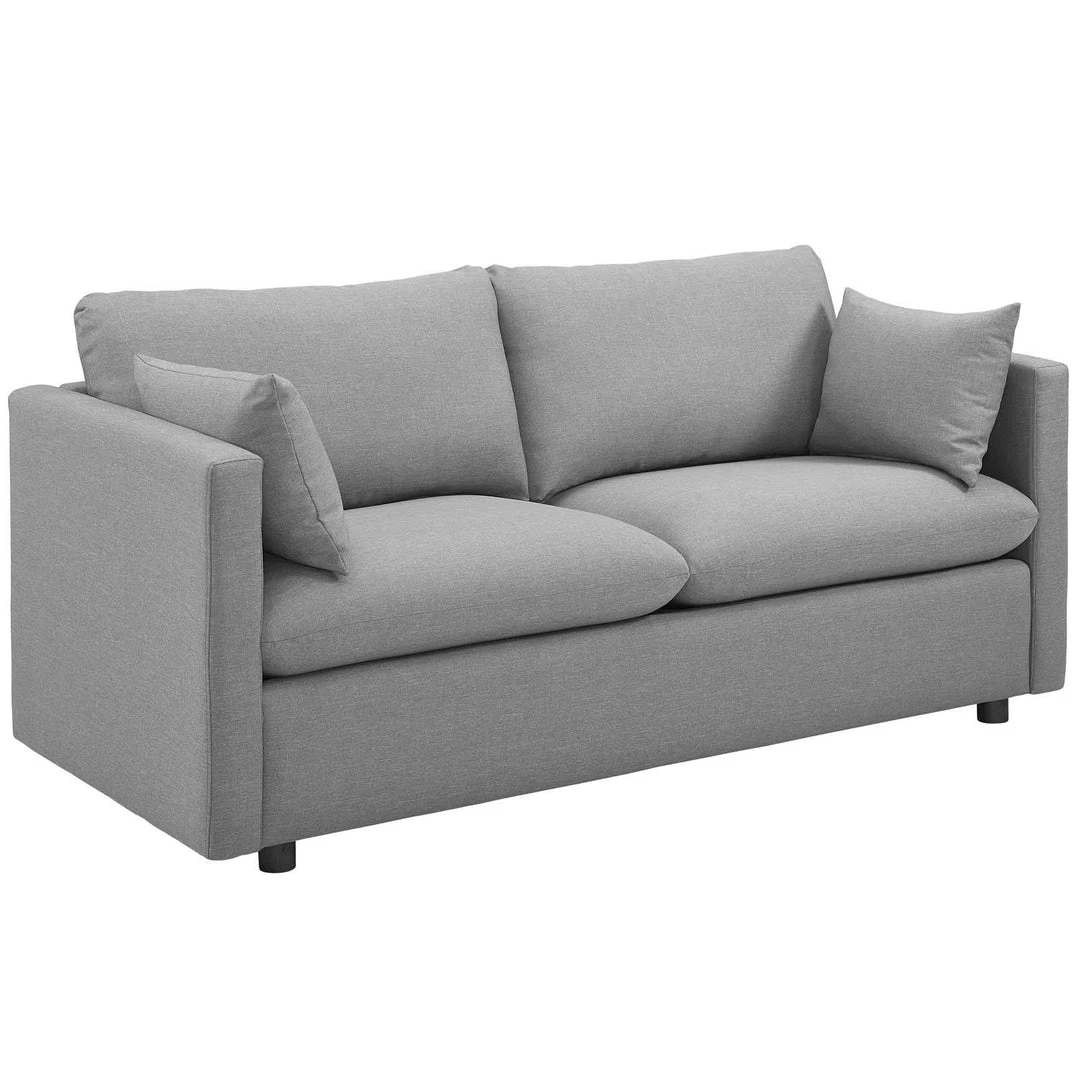 Modway Activate Upholstered Fabric Sofa Light Gray 2 Modway Activate Upholstered Fabric Sofa Light Gray