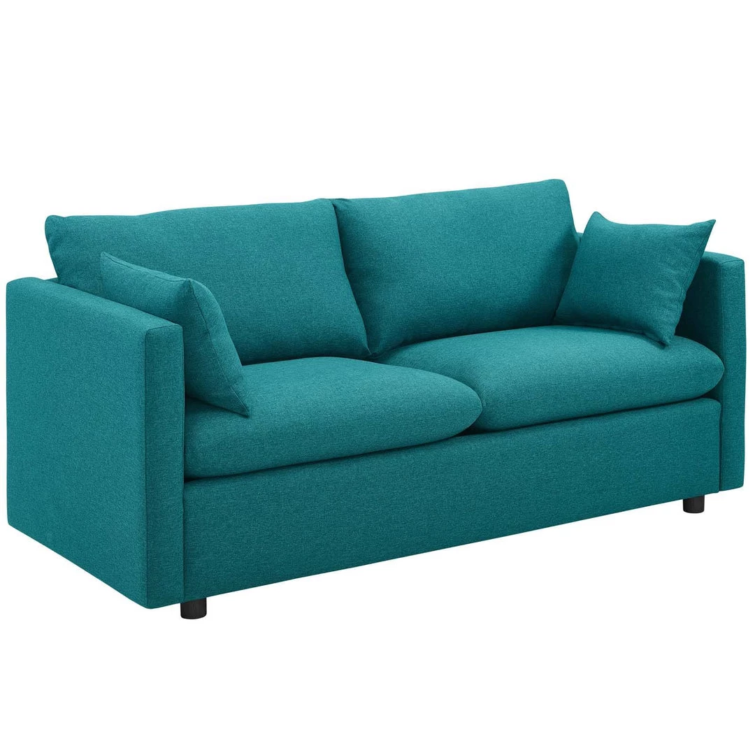 Modway Activate Upholstered Fabric Sofa Teal 2 Modway Activate Upholstered Fabric Sofa Teal