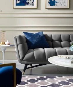 Modway Adept Performance Velvet Sofa Gray