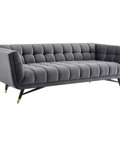 Modway Adept Performance Velvet Sofa Gray