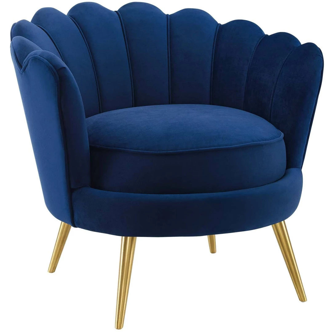 Modway Admire Accent Armchair Performance Velvet Set Of 2 Navy 2 Modway Admire Accent Armchair Performance Velvet Set Of 2 Navy