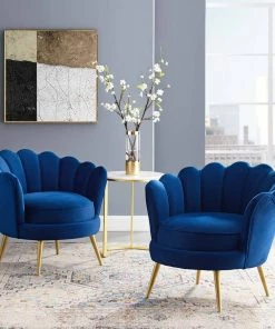 Modway Admire Accent Armchair Performance Velvet Set Of 2 Navy 12 Modway Admire Accent Armchair Performance Velvet Set Of 2 Navy