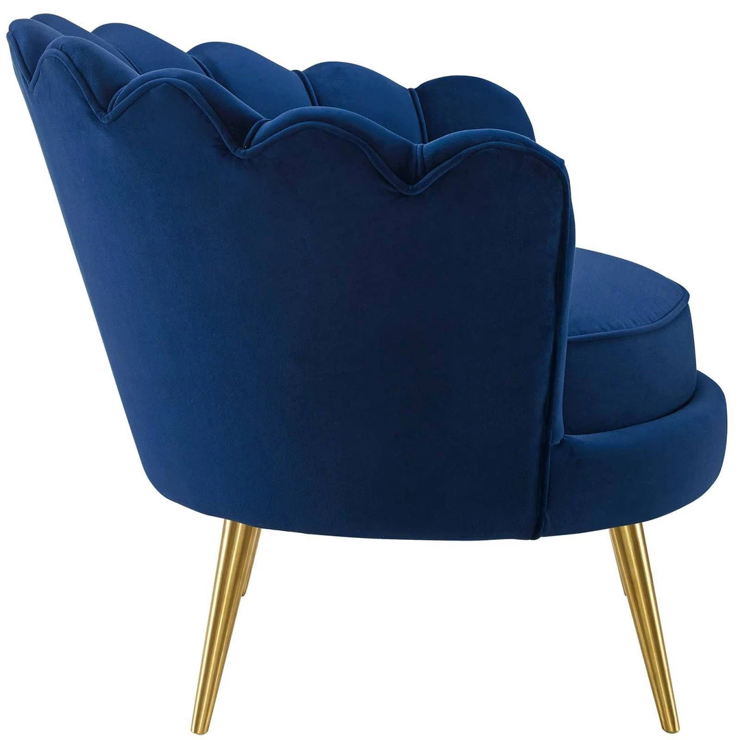 Modway Admire Accent Armchair Performance Velvet Set Of 2 Navy 3 Modway Admire Accent Armchair Performance Velvet Set Of 2 Navy