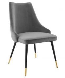 Modway Dining Chairs Adorn Dining Side Chair Performance Velvet Set Of 2 Gray