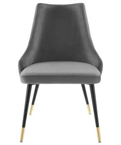 Modway Dining Chairs Adorn Dining Side Chair Performance Velvet Set Of 2 Gray