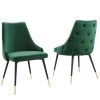 Modway Dining Chairs Adorn Dining Side Chair Performance Velvet Set Of 2 Green