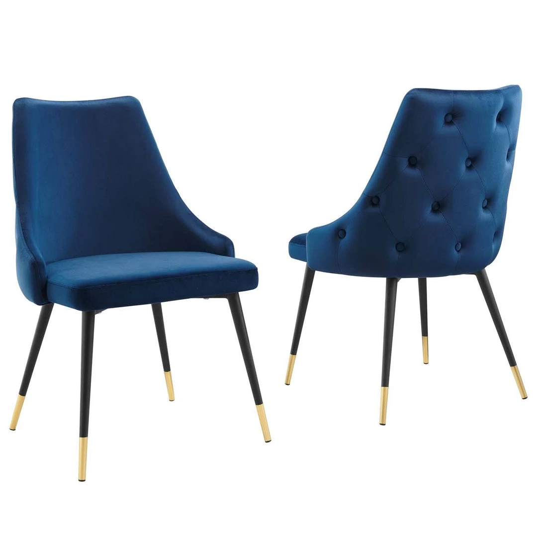 Modway Dining Chairs Adorn Dining Side Chair Performance Velvet Set Of 2 Navy 1 Modway Dining Chairs Adorn Dining Side Chair Performance Velvet Set Of 2 Navy