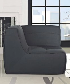Modway Align Upholstered Fabric Corner Sofa Charcoal 8 Modway Align Upholstered Fabric Corner Sofa Charcoal