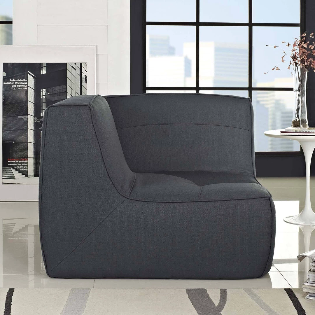 Modway Align Upholstered Fabric Corner Sofa Charcoal 4 Modway Align Upholstered Fabric Corner Sofa Charcoal