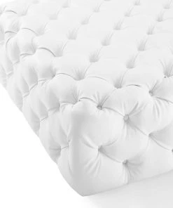 Modway Ottomans Amour Tufted Button Large Square Faux Leather Ottoman White 10 Modway Ottomans Amour Tufted Button Large Square Faux Leather Ottoman White