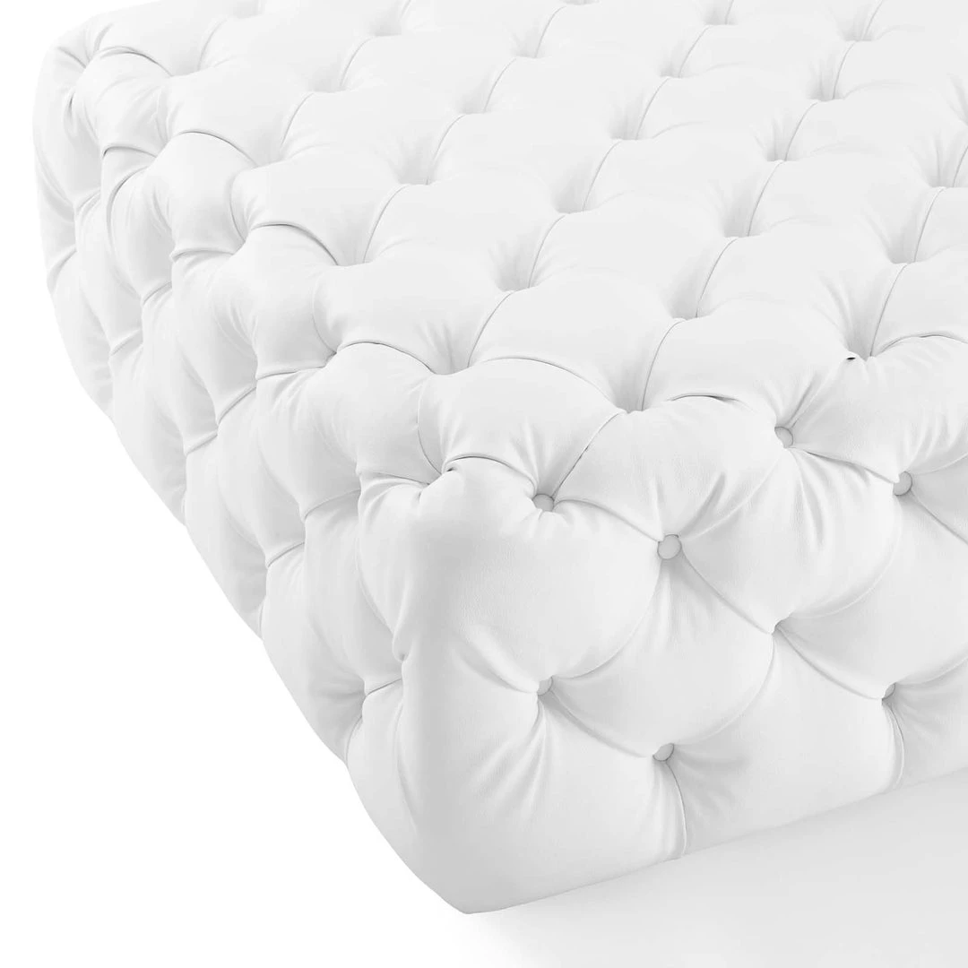 Modway Ottomans Amour Tufted Button Large Square Faux Leather Ottoman White 4 Modway Ottomans Amour Tufted Button Large Square Faux Leather Ottoman White