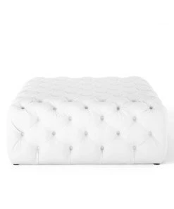Modway Ottomans Amour Tufted Button Large Square Faux Leather Ottoman White 9 Modway Ottomans Amour Tufted Button Large Square Faux Leather Ottoman White