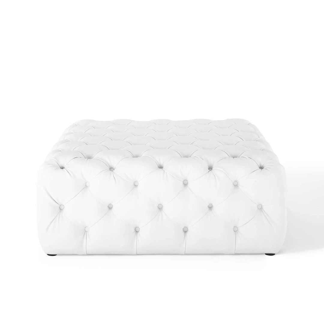Modway Ottomans Amour Tufted Button Large Square Faux Leather Ottoman White 3 Modway Ottomans Amour Tufted Button Large Square Faux Leather Ottoman White