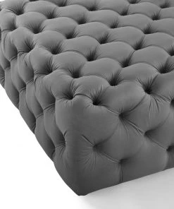 Modway Amour Tufted Button Large Square Performance Velvet Ottoman Gray 10 Modway Amour Tufted Button Large Square Performance Velvet Ottoman Gray