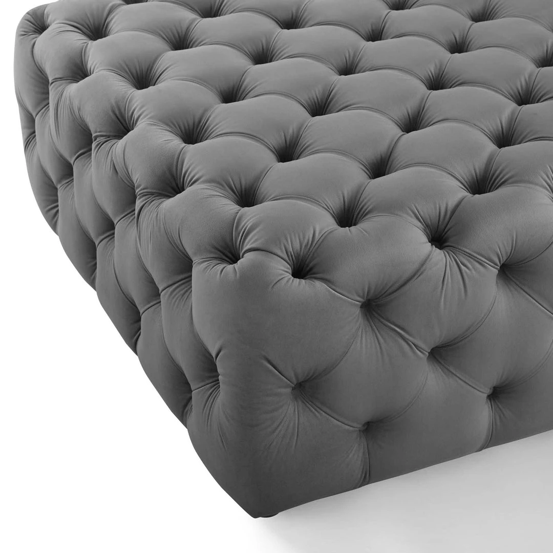 Modway Amour Tufted Button Large Square Performance Velvet Ottoman Gray 4 Modway Amour Tufted Button Large Square Performance Velvet Ottoman Gray