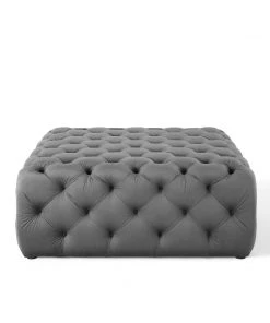 Modway Amour Tufted Button Large Square Performance Velvet Ottoman Gray 9 Modway Amour Tufted Button Large Square Performance Velvet Ottoman Gray