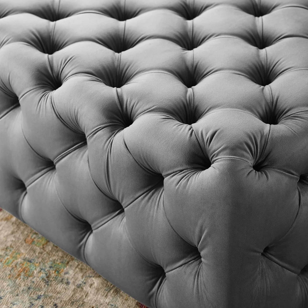 Modway Amour Tufted Button Large Square Performance Velvet Ottoman Gray 5 Modway Amour Tufted Button Large Square Performance Velvet Ottoman Gray